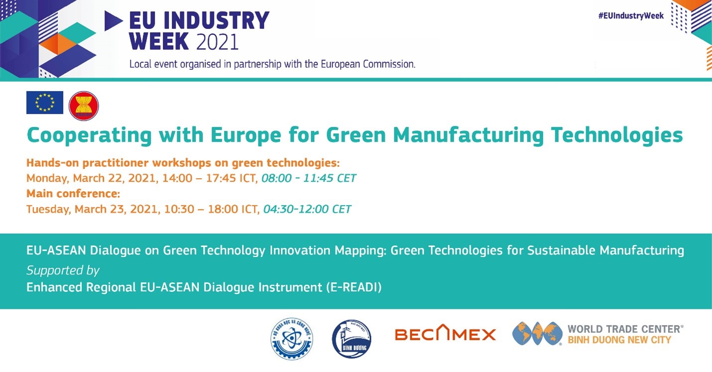 EU Industry Week 2021: Cooperating with Europe for Green Manufacturing Technologies | 22 Mar 2021