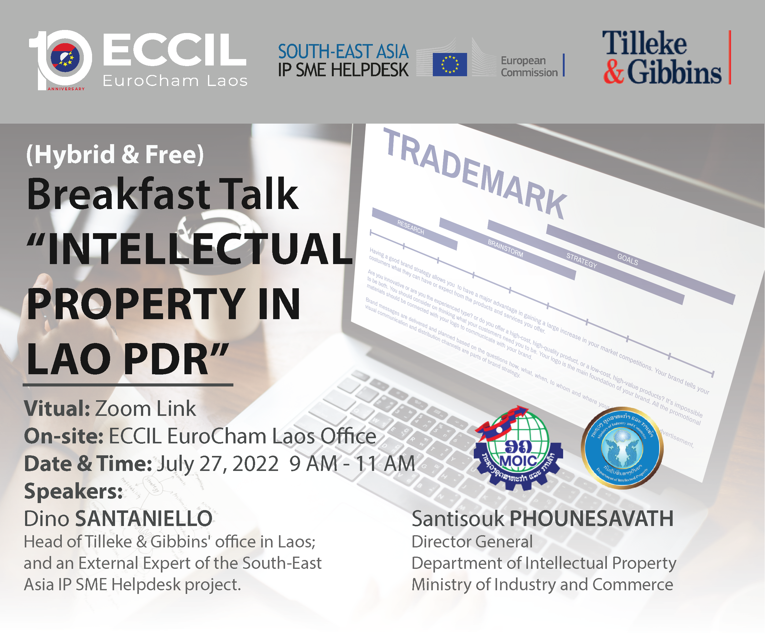 [Hybrid] Breakfast Talk: Intellectual Property in Lao PDR (Co-Organised with ECCIL)_27 July 2022