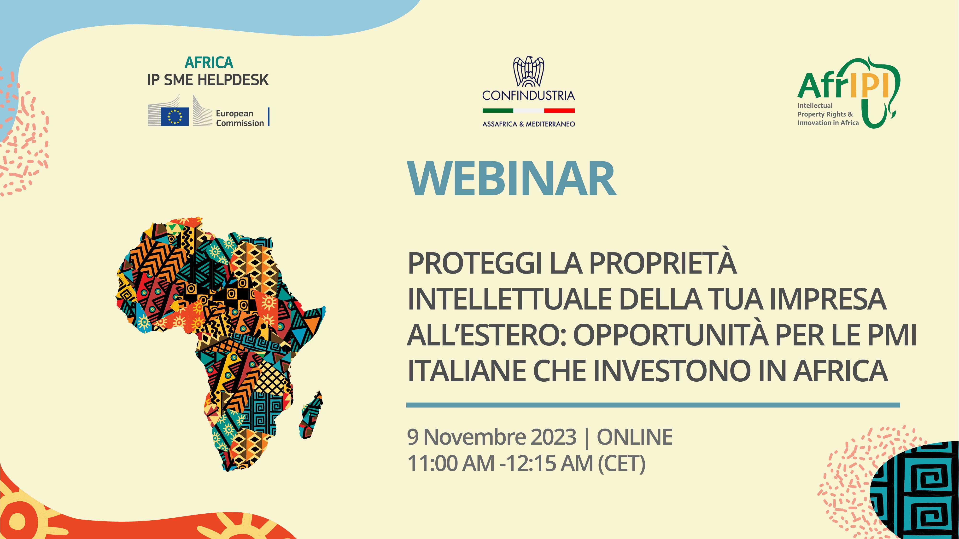 Unlocking intellectual property opportunities in Africa: a webinar for Italian SMEs