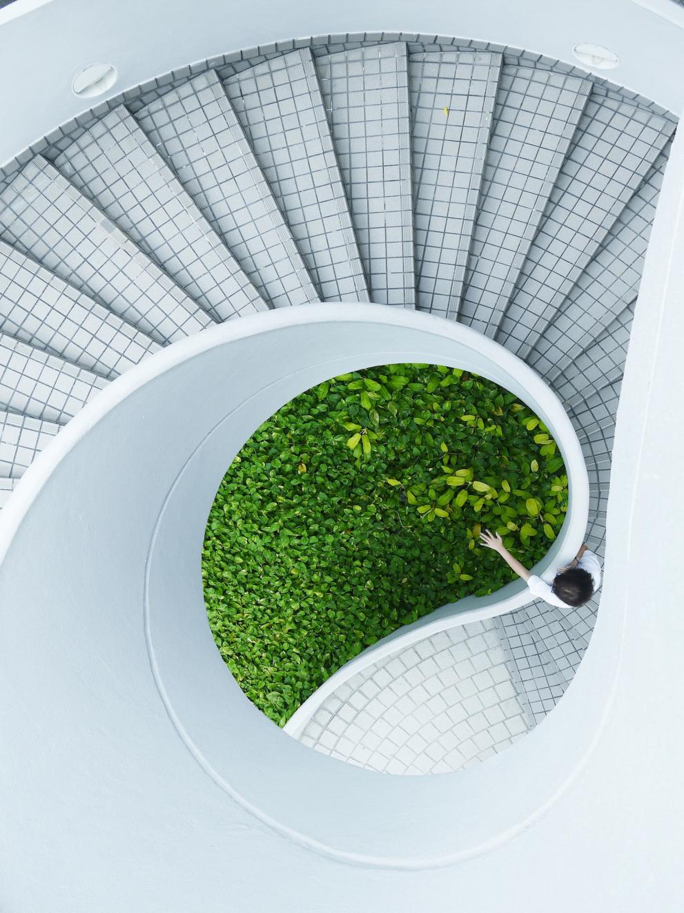 green stairs