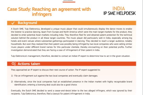 Reaching an agreement with infringers Image