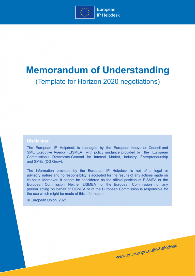 H2020 MoU Memorandum of Understanding